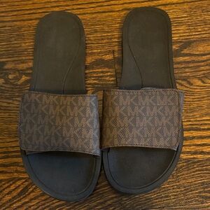 Michael Kors Dark Brown Slide Sandals
